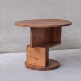Table centrale moderniste en chêne français du milieu du siècle
