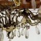 Lustre à décor de Fleurs en Porcelaine et pampilles