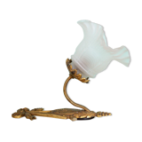 Golden opaline gooseneck wall lamp