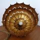 Large French Brass Lotus Ceiling Lamp, 1940s