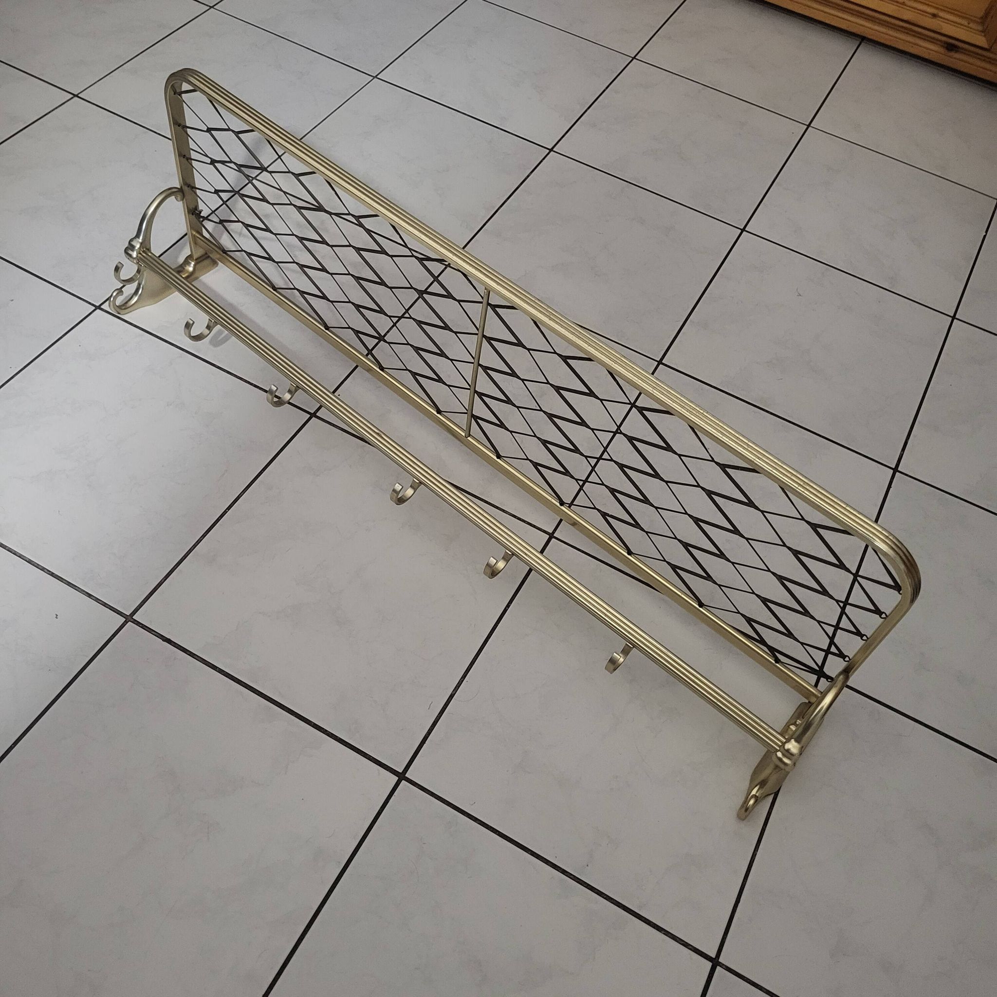 Coat rack in gold aluminum from the 50s and 60s