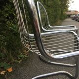 2 chaises acier chromé des années 70