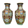 Pair of Chinese bronze vases decorated with cloisonné enamel.