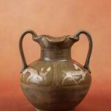 Art Nouveau glazed stoneware vase by Louis Lourioux - wolf mark