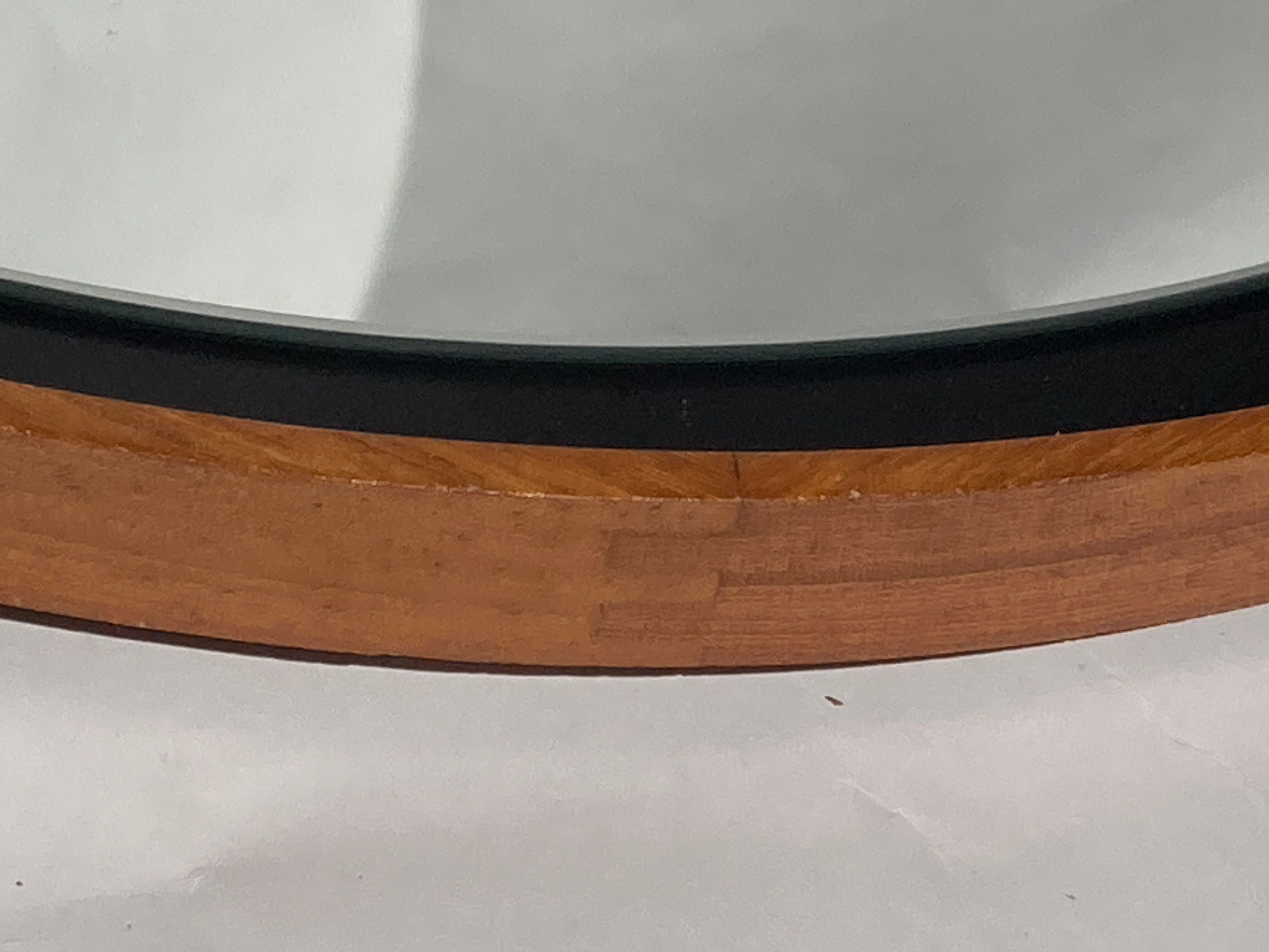 Mid-Century Teak Swedish Mirror by Uno & Östen Kristiansson for Luxus 50cm