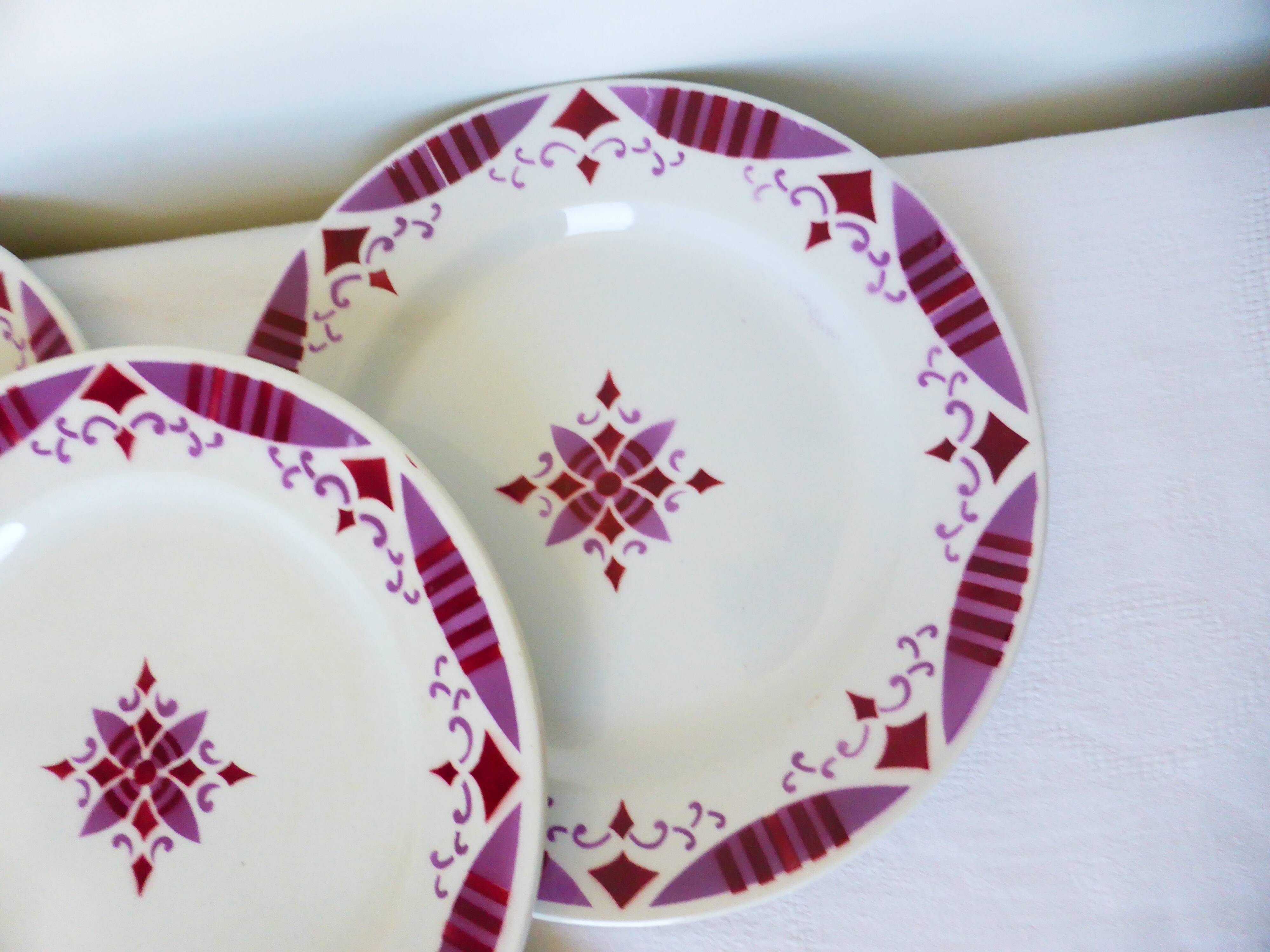 4 flat plates made of ironstone from Moulin des Loups and Hamage 2106193