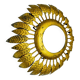 Sun wall lamp by ferro arte, metal and gold leaf and opaline glass, Spain, 1960