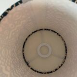 Lamp shade 20 x 22 cm made of ikat fabric in petrol/beige.