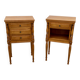 Pair of vintage fruitwood bedside tables from the 1960s.