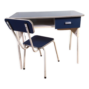 Bureau vintage en formica - chaise