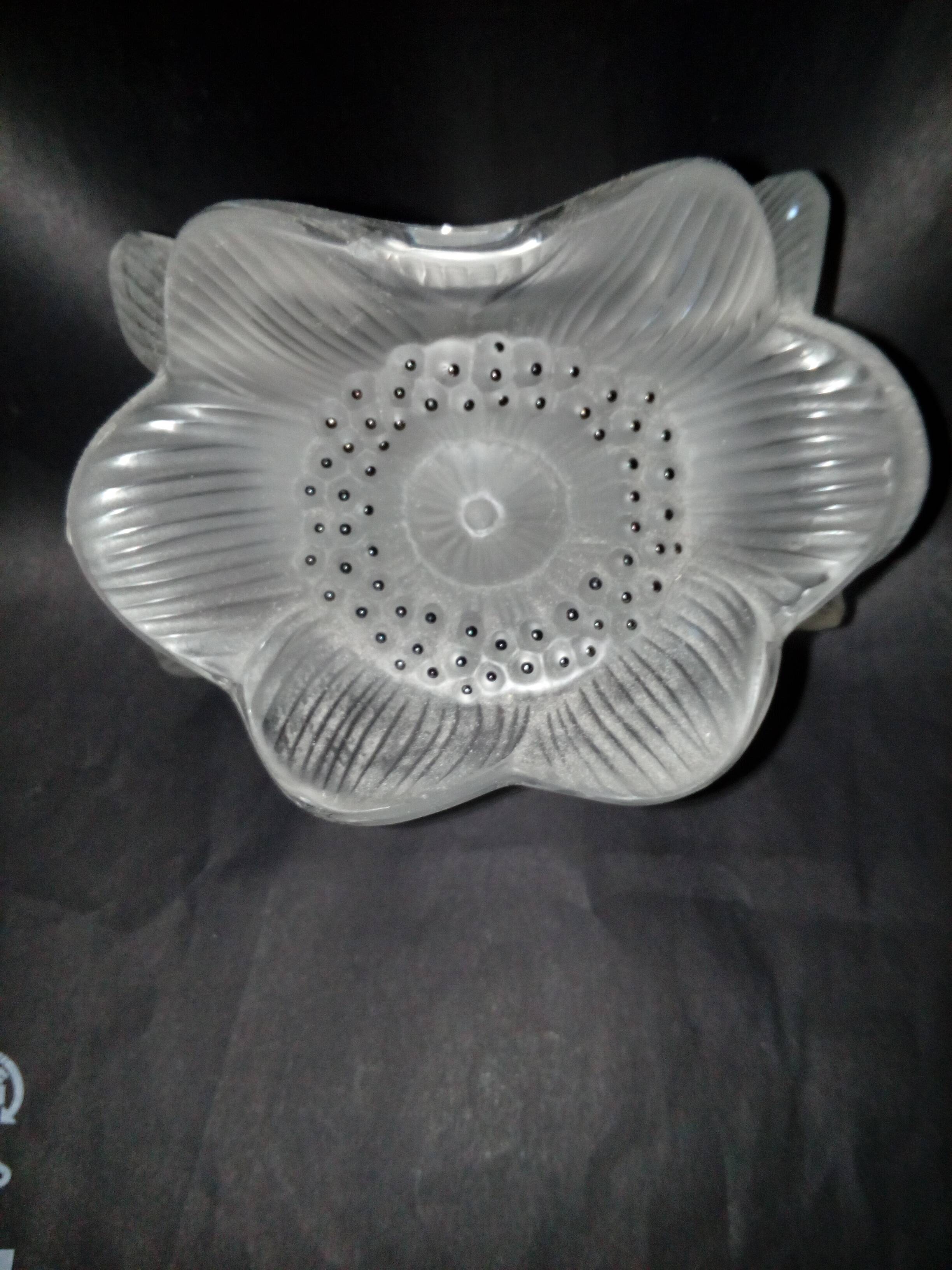 "anemone" candlestick Lalique France