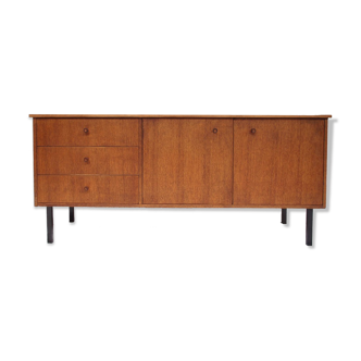 Vintage scandinavian sideboard, black metal footing