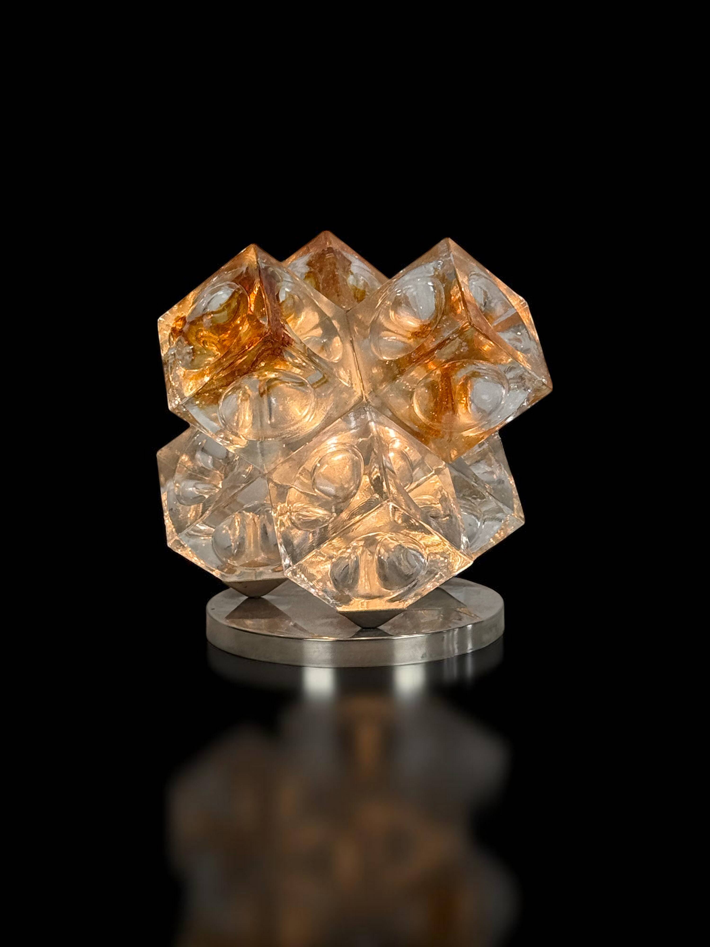 Stella glass cubes lamp by poliarte verona desing albino poli "197