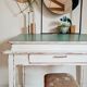 Bureau ancien pupitre blanc et vert