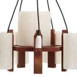 Chandelier design vintage Scandinavian teak year 60