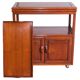 Buffet chinois en bois dur avec plateau, étage unique et roulettes