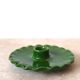Ceramic candle holder serrated plate fir green
