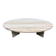 Oval Breccia Sarda Striato marble coffee table, Italy 1980s
