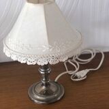 Vintage bedside lamp with chrome base