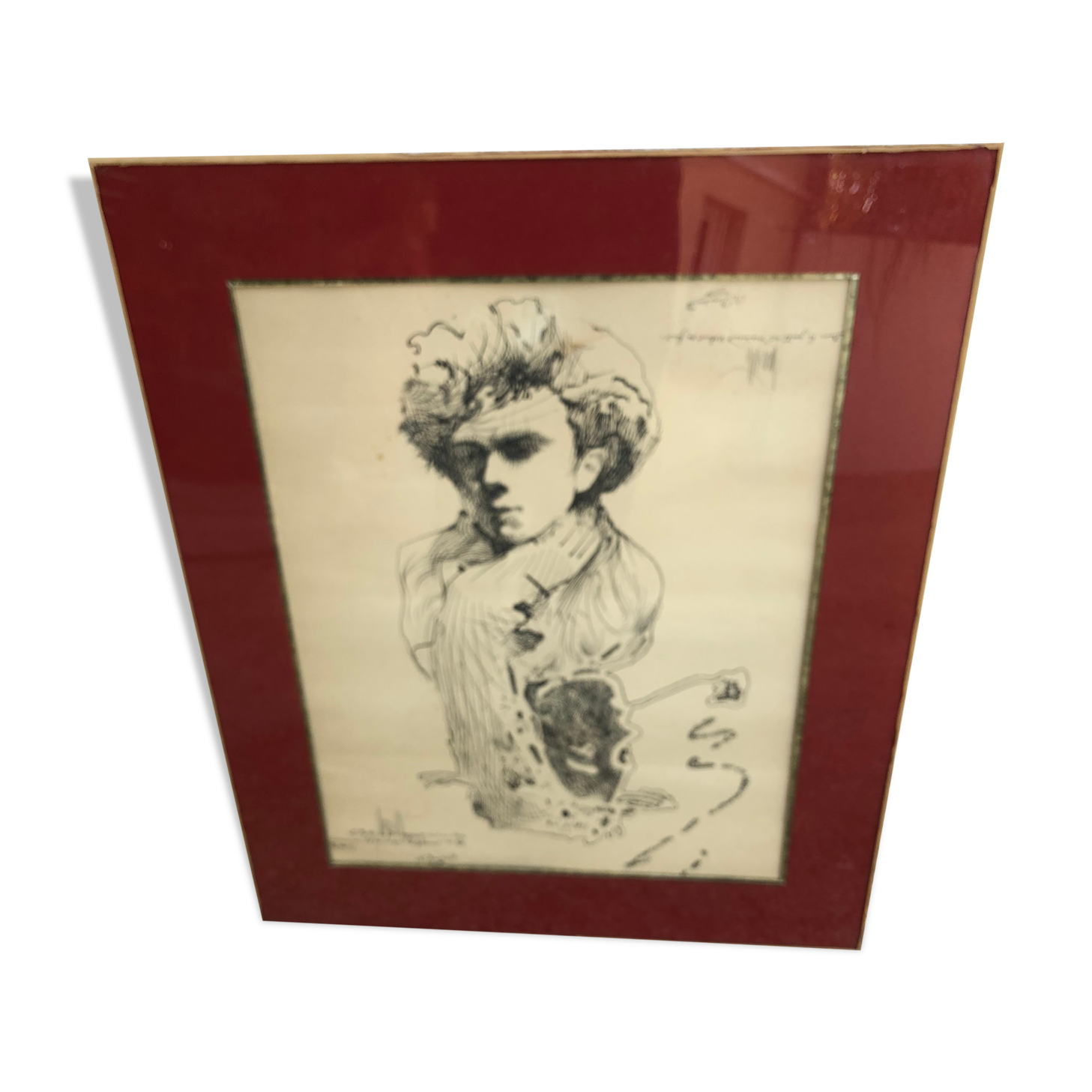 Lithograph Moretti Rimbaud / Verlaine