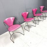 Vintage pink 'linda' dining chairs by Arrben, 1980s - set of 4