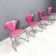 Vintage pink 'linda' dining chairs by Arrben, 1980s - set of 4