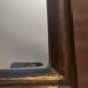 Antique gilded wooden mirror called gendarme hat h 64 / l 43.5 cm