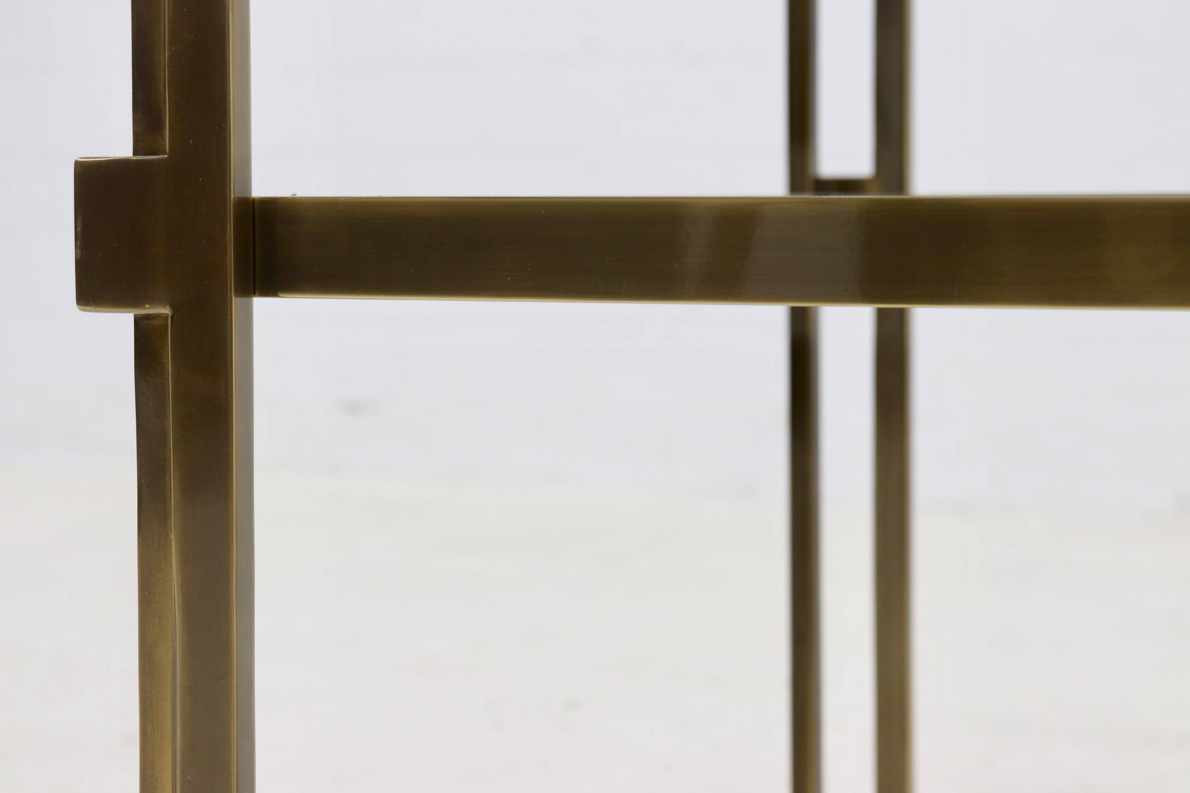 Solid Cast Bronze Side Table 1970s