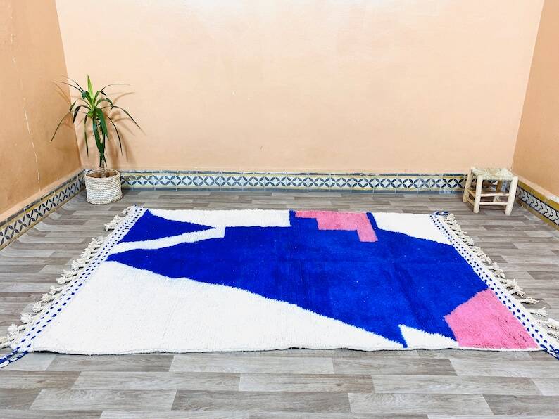 Tapis beni ouarine fait main traditionnel 250cmx150cm