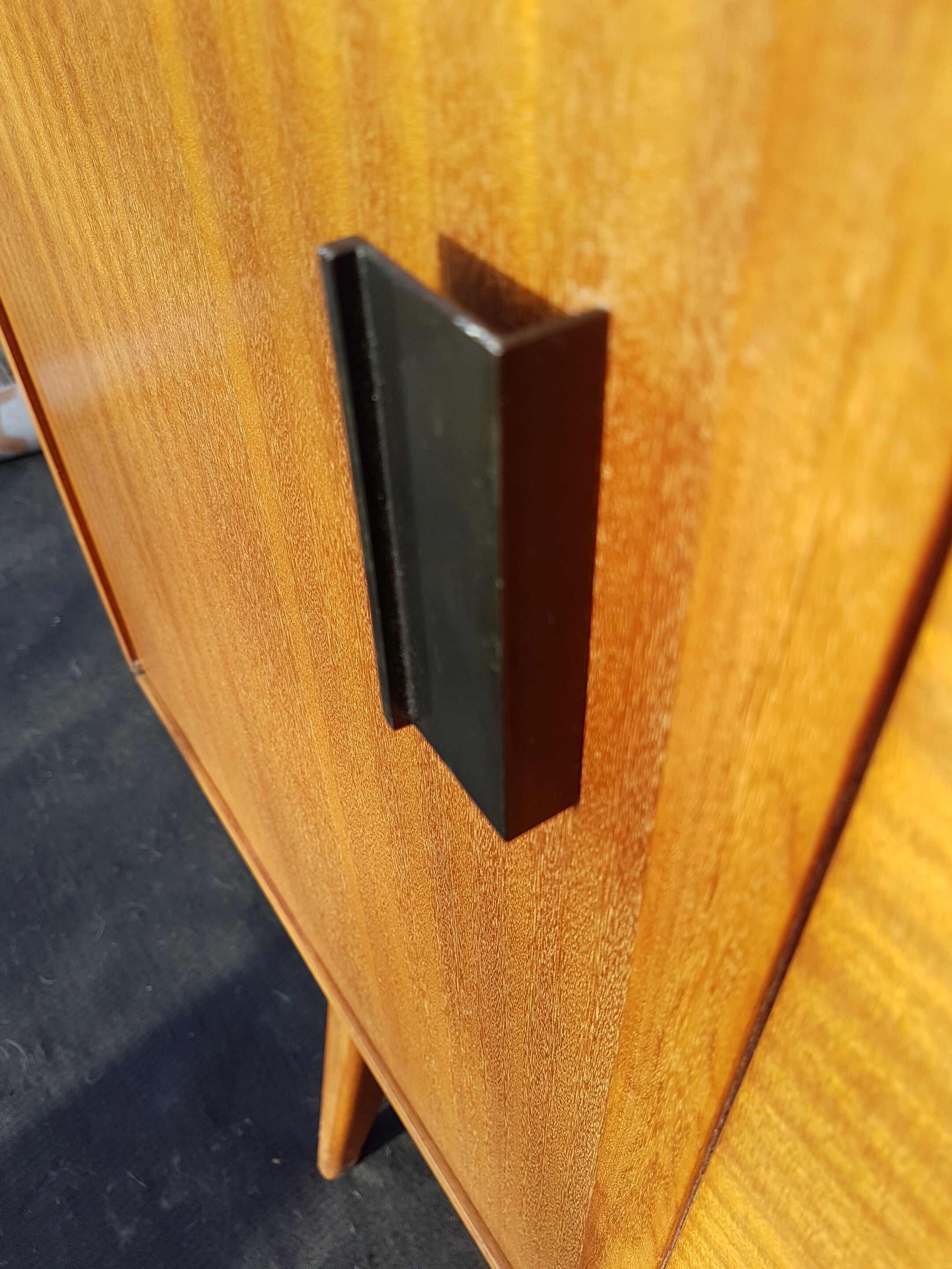 Sideboard in teck and formica black design Charles Ramos