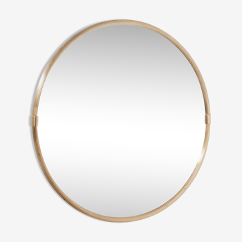 Brass circular mid-century danish mirror