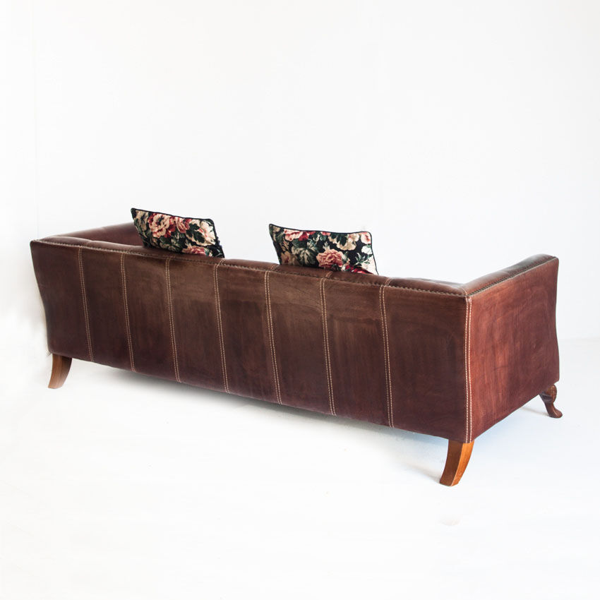 Vintage leather sofa. Edited by Mantellassi. Italy, 90s