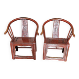 Fauteuils chinois en bois laqués
