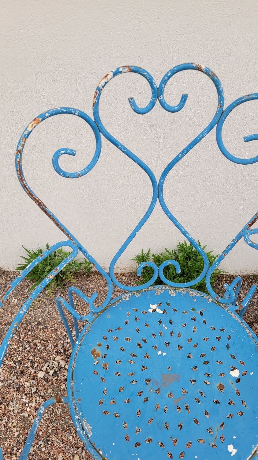 Old wrought iron garden furniture