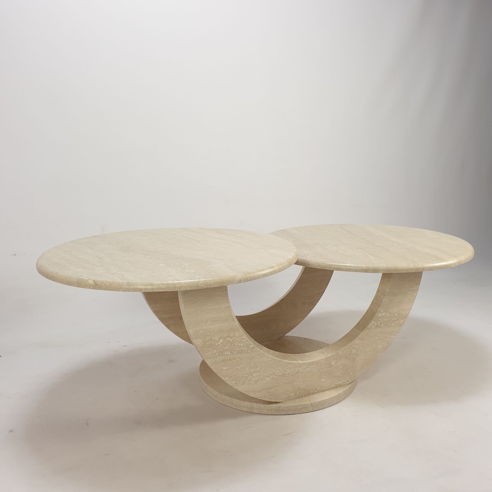 Mid-Century Italian Travertine Coffee Table, 1980s