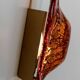 Orange Glass & Metal Wall Lamp Medaillon by Vitrika, 1960s Boho Vintage
