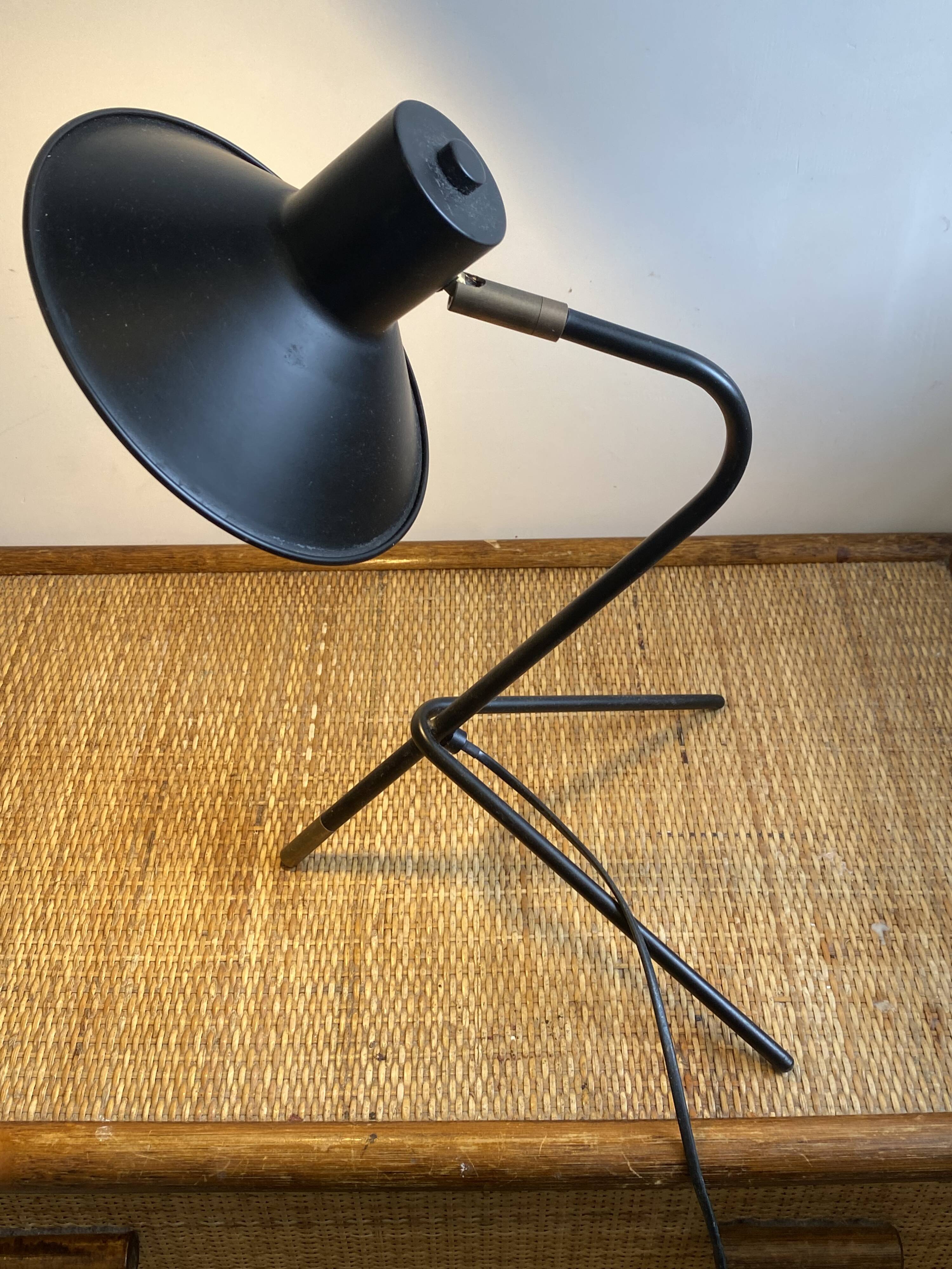 Vintage 1970s black cocotte lamp