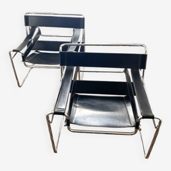 Paire de fauteuils Wassily, B3, Marcel Breuer