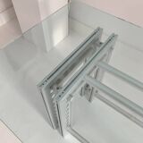 Aluminum and glass dining table
