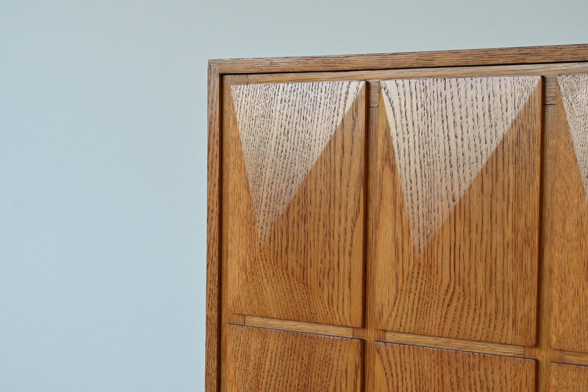 Large Brutalist highboard in oak Mid-Century Gemany 1970