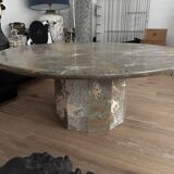 Fossil stone marble coffee table