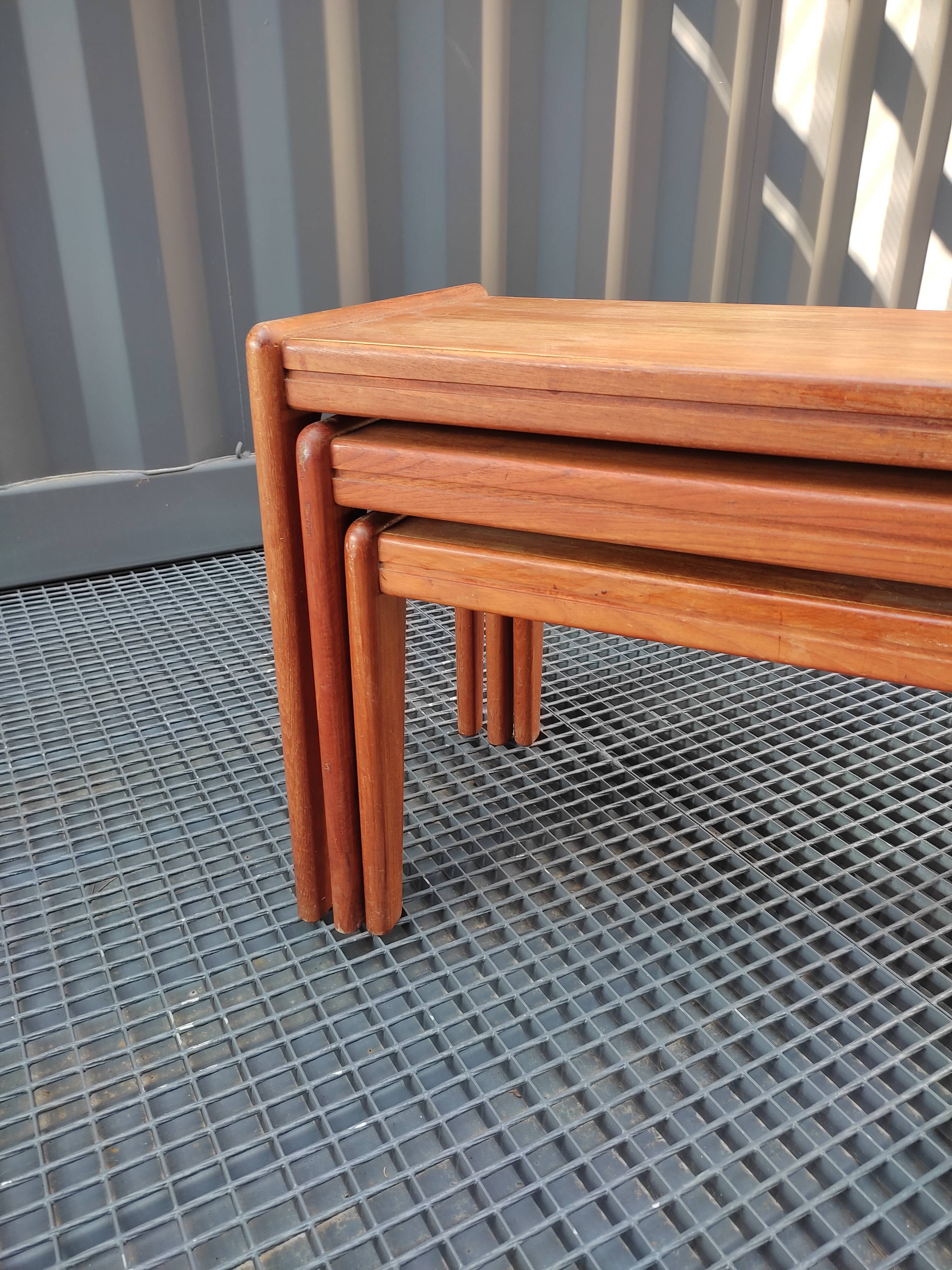 Scandinavian teak trundle tables