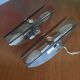 Pair of smoked glass and chrome wall lights