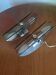 Pair of smoked glass and chrome wall lights