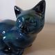 Blue ceramic cat, 1980s.