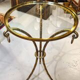 Jansen house style bronze bamboo pedestal table