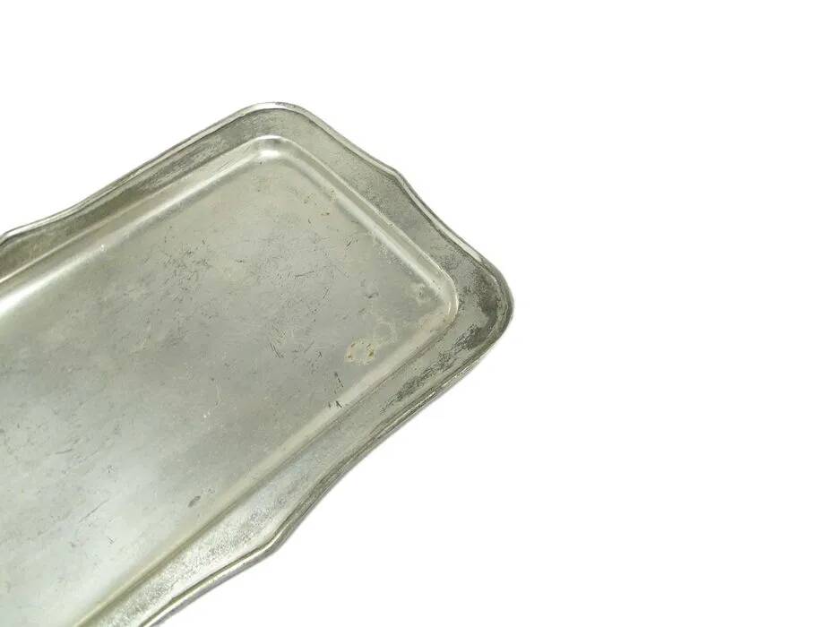 AAN Business Card Tray, Art Nouveau / Art Deco, Silver-Plated Brass