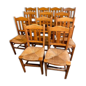 Set de 12 chaises vintage