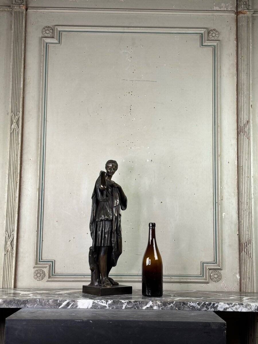 Diane de Gabies, bronze after the antique, brown patina, 19th century