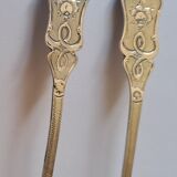 6 small numbered silver teaspoons, Minerva hallmark.